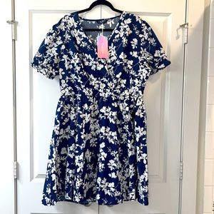 Bloomchic Navy Floral dress NWT